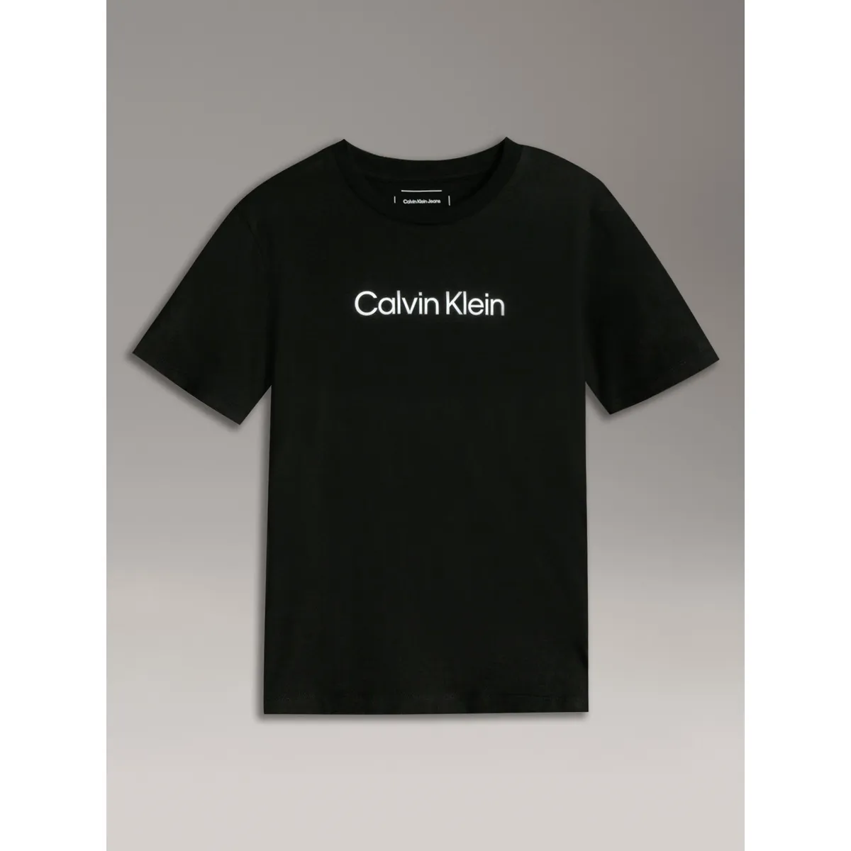 CALVIN KLEIN - Polera Niño Logo Negro Calvin Klein
