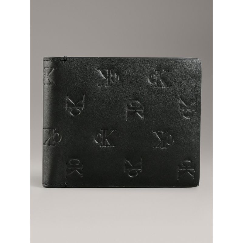 CALVIN KLEIN - Billetera Aop Emboss Bifold Negro Calvin Klein