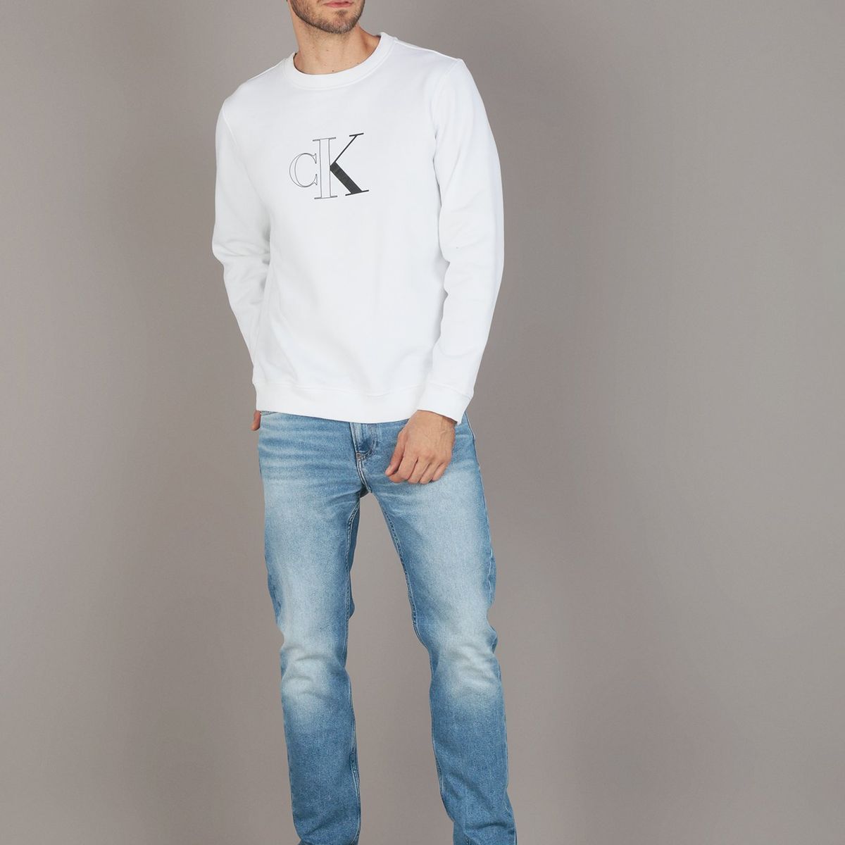 CALVIN KLEIN - Polerón Outline Monologo Blanco Calvin Klein