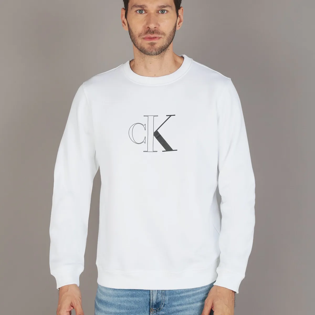 CALVIN KLEIN - Polerón Outline Monologo Blanco Calvin Klein