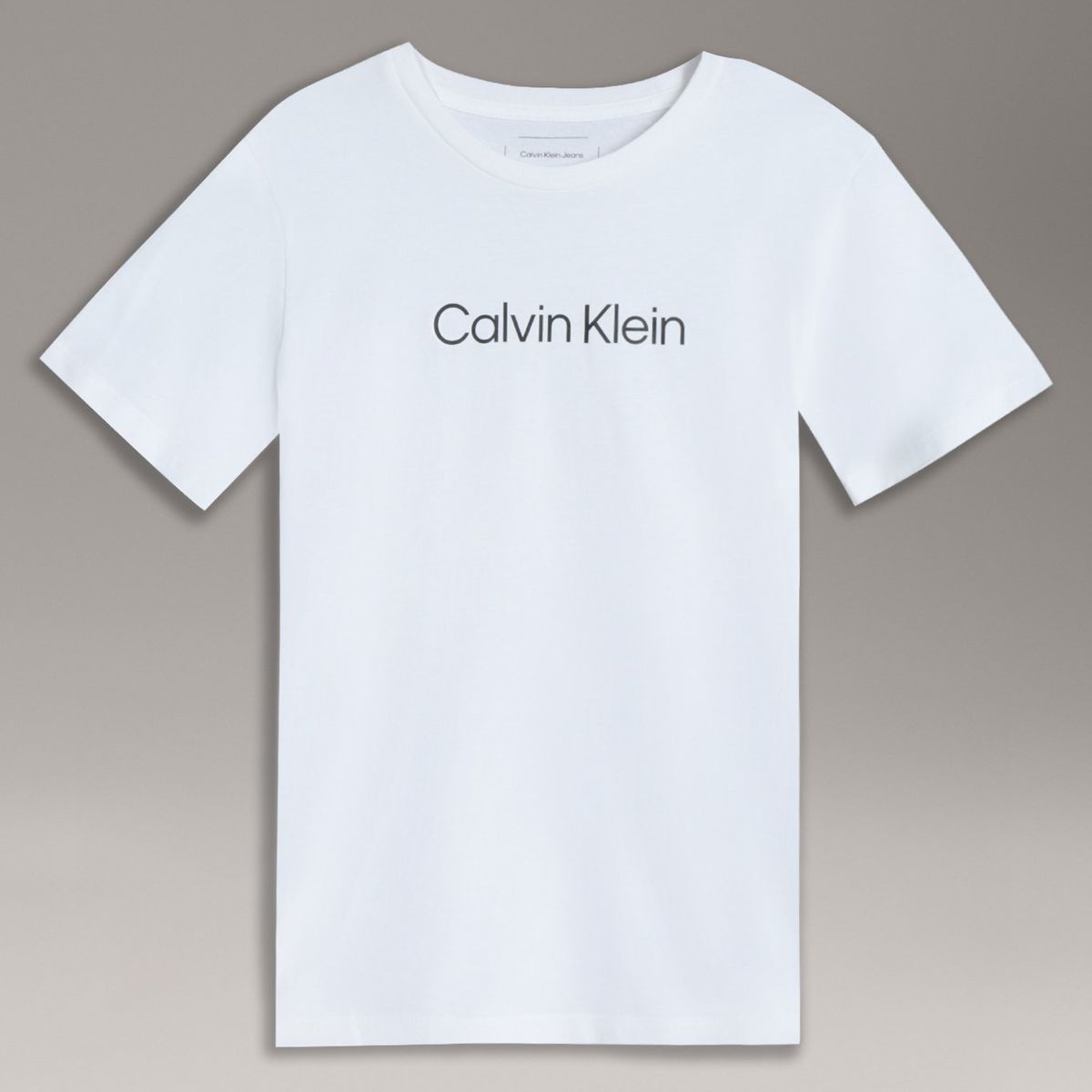 CALVIN KLEIN - Polera Niño Logo Blanco Calvin Klein