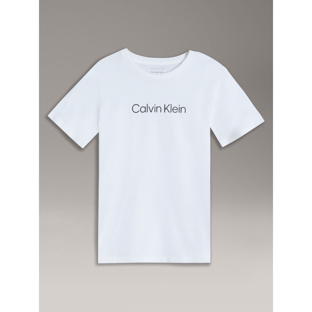 CALVIN KLEIN - Polera Niño Logo Blanco Calvin Klein