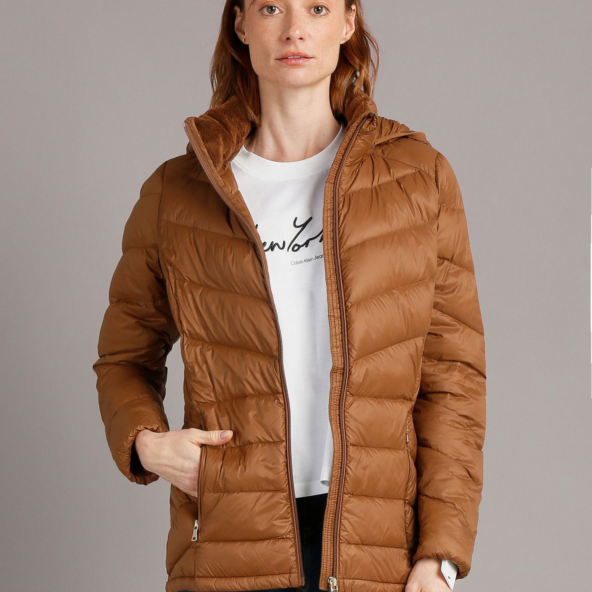 CALVIN KLEIN - Parka Down Packable Café Calvin Klein