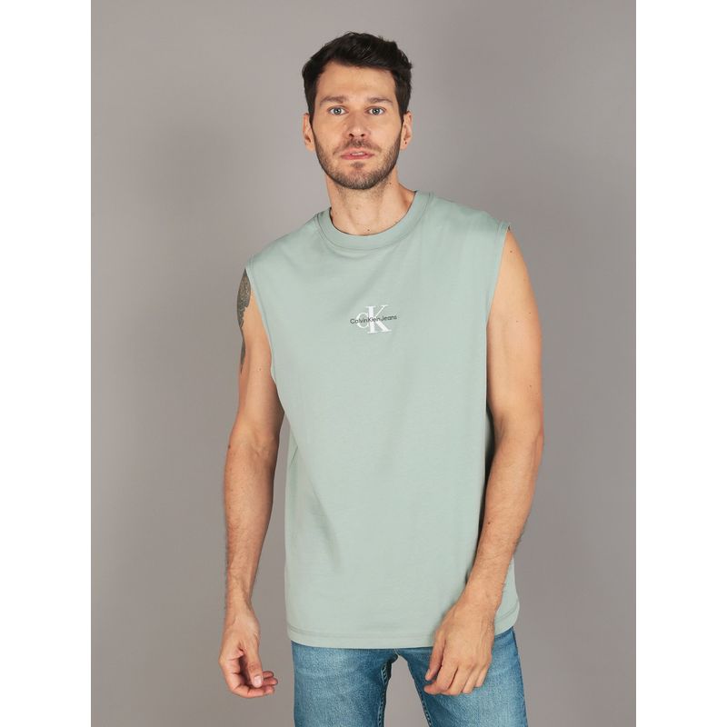 CALVIN KLEIN - Polera Sin Mangas Monologo Verde Calvin Klein