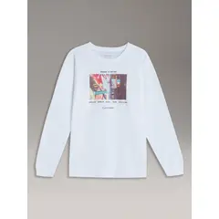 CALVIN KLEIN - Polera Niño City Photo Graphic Blanco