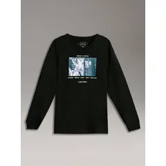 CALVIN KLEIN - Polera Niño City Photo Graphic Negro