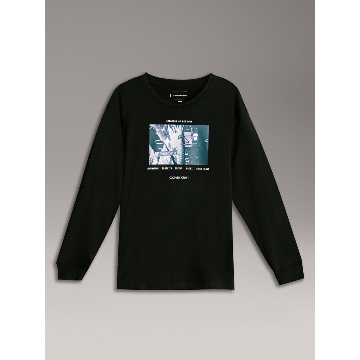 CALVIN KLEIN - Polera Niño City Photo Graphic Negro Calvin Klein