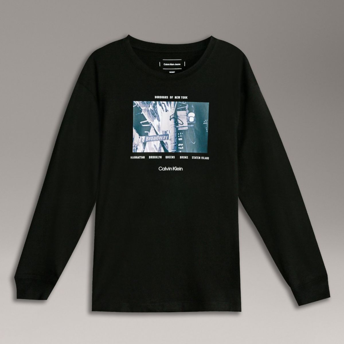 CALVIN KLEIN - Polera Niño City Photo Graphic Negro Calvin Klein