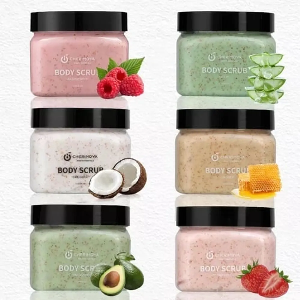 CHERIMOYA - Exfoliante Corporal Hidratante Extracto de Frutas 450ml Frutilla