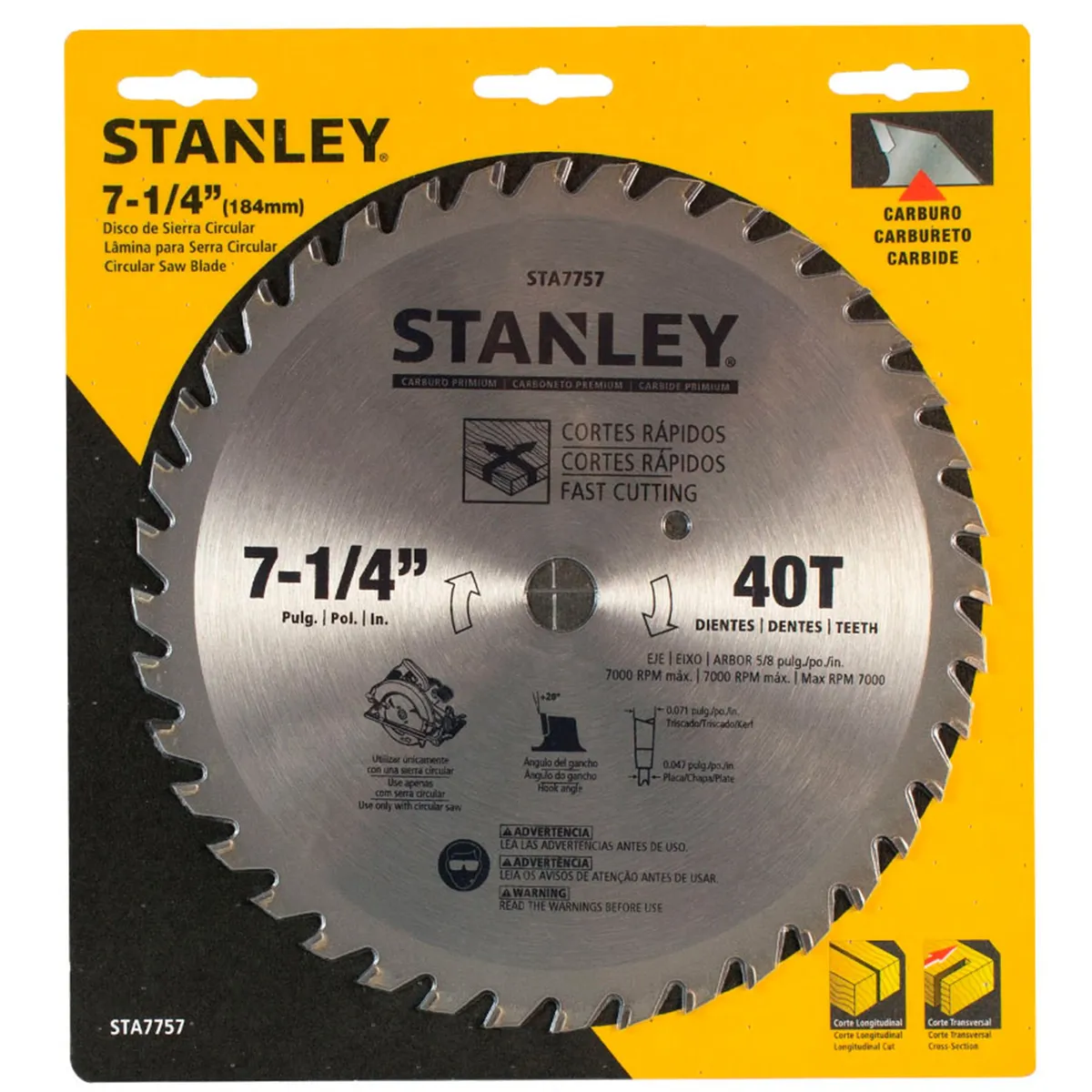 STANLEY - Discos de sierra 7-1/4' Stanley STA7757