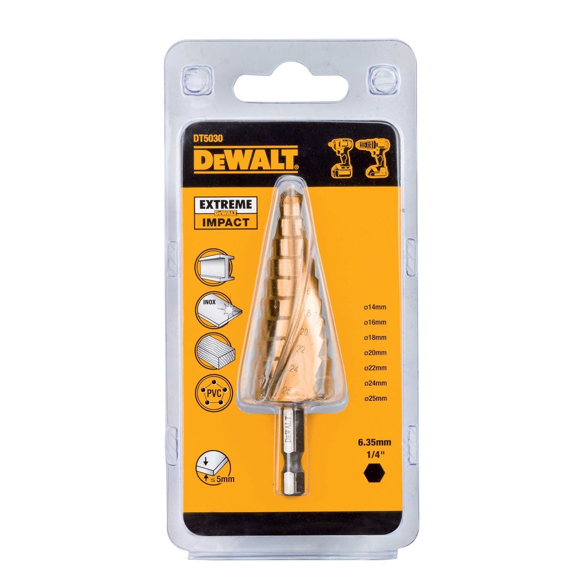 DEWALT - Broca escalonada 14-16-18-20-22-24-25mm DEWALT DT5030-QZ
