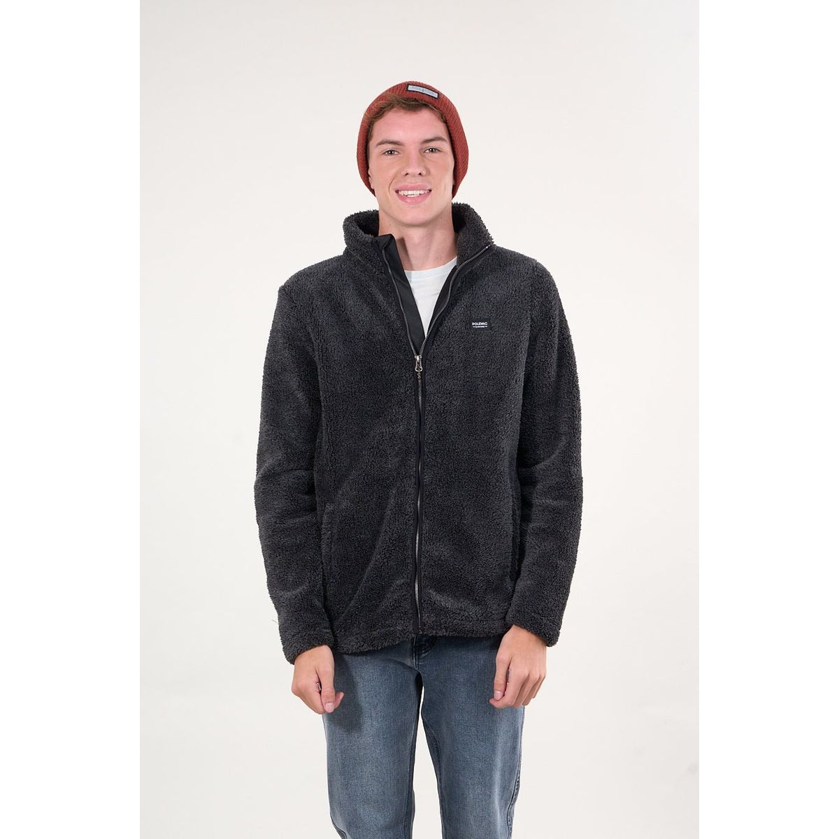 POLEMIC - Poleron Bonded Shaggy sin gorro Negro wi8300 Polemic