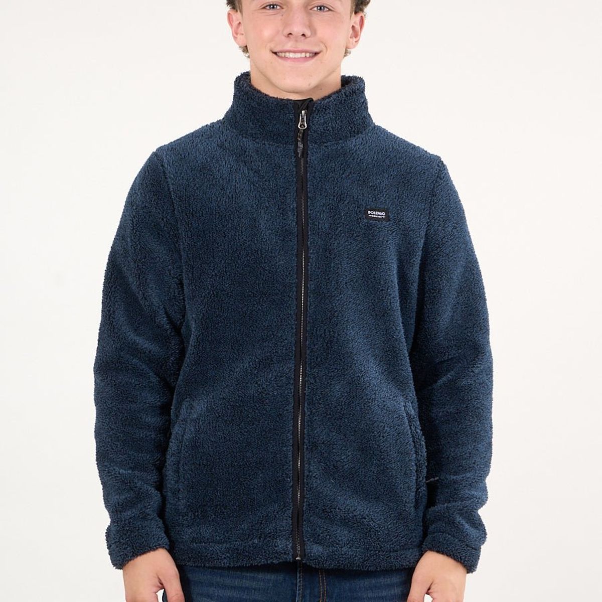 POLEMIC - Poleron Bonded Shaggy sin gorro Azul wi8300 Polemic