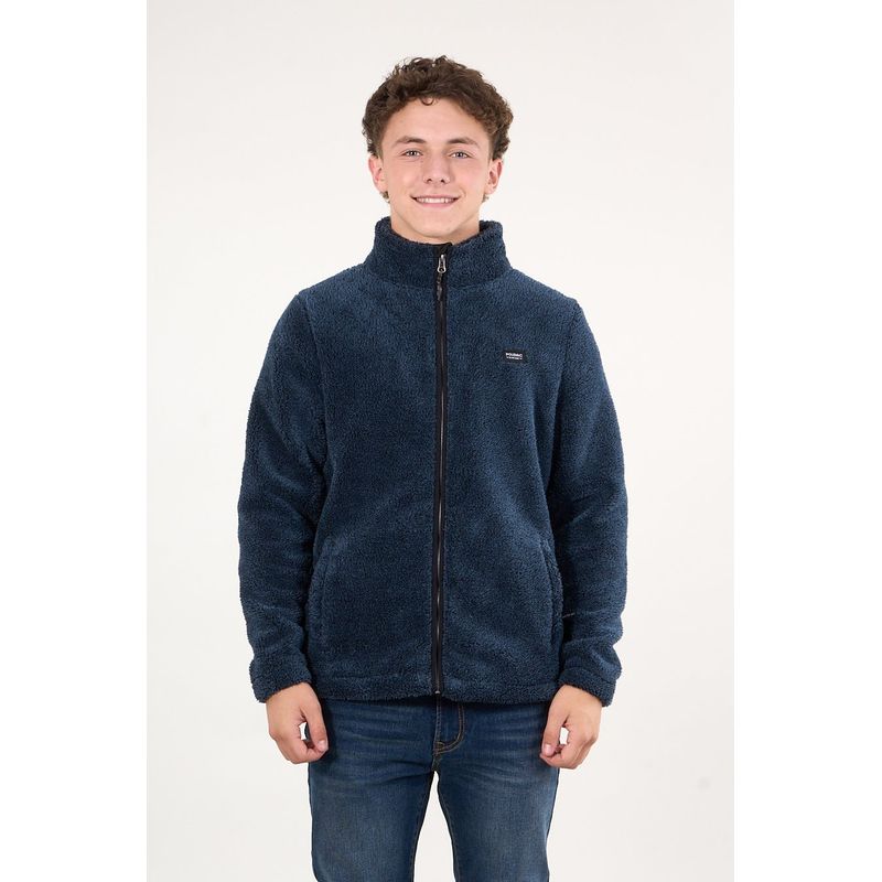POLEMIC - Poleron Bonded Shaggy sin gorro Azul wi8300 Polemic