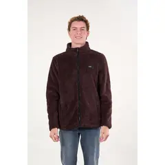 POLEMIC - Poleron Bonded Shaggy sin gorro Burdeo wi8300