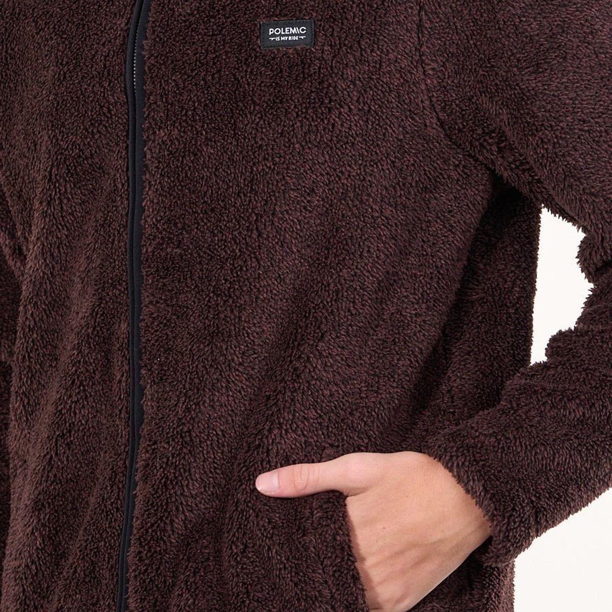 POLEMIC - Poleron Bonded Shaggy sin gorro Burdeo wi8300 Polemic