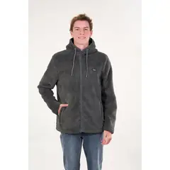 POLEMIC - Poleron Bonded Shaggy con gorro Gris wi8301