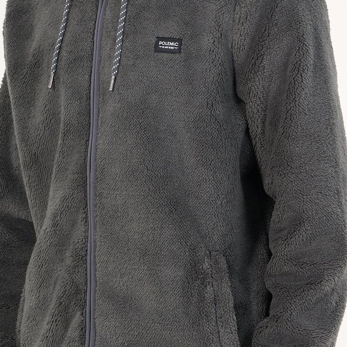 POLEMIC - Poleron Bonded Shaggy con gorro Gris wi8301 Polemic