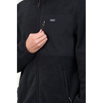 Imagen 2 del producto Poleron Micropolar Full Zipper y gorro Negro wi8306