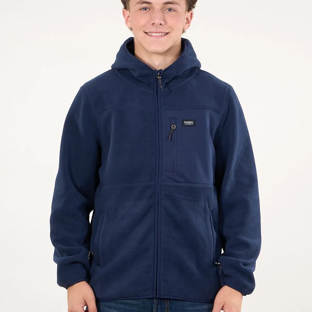 POLEMIC - Poleron Micropolar Full Zipper y gorro Azul wi8306 Polemic