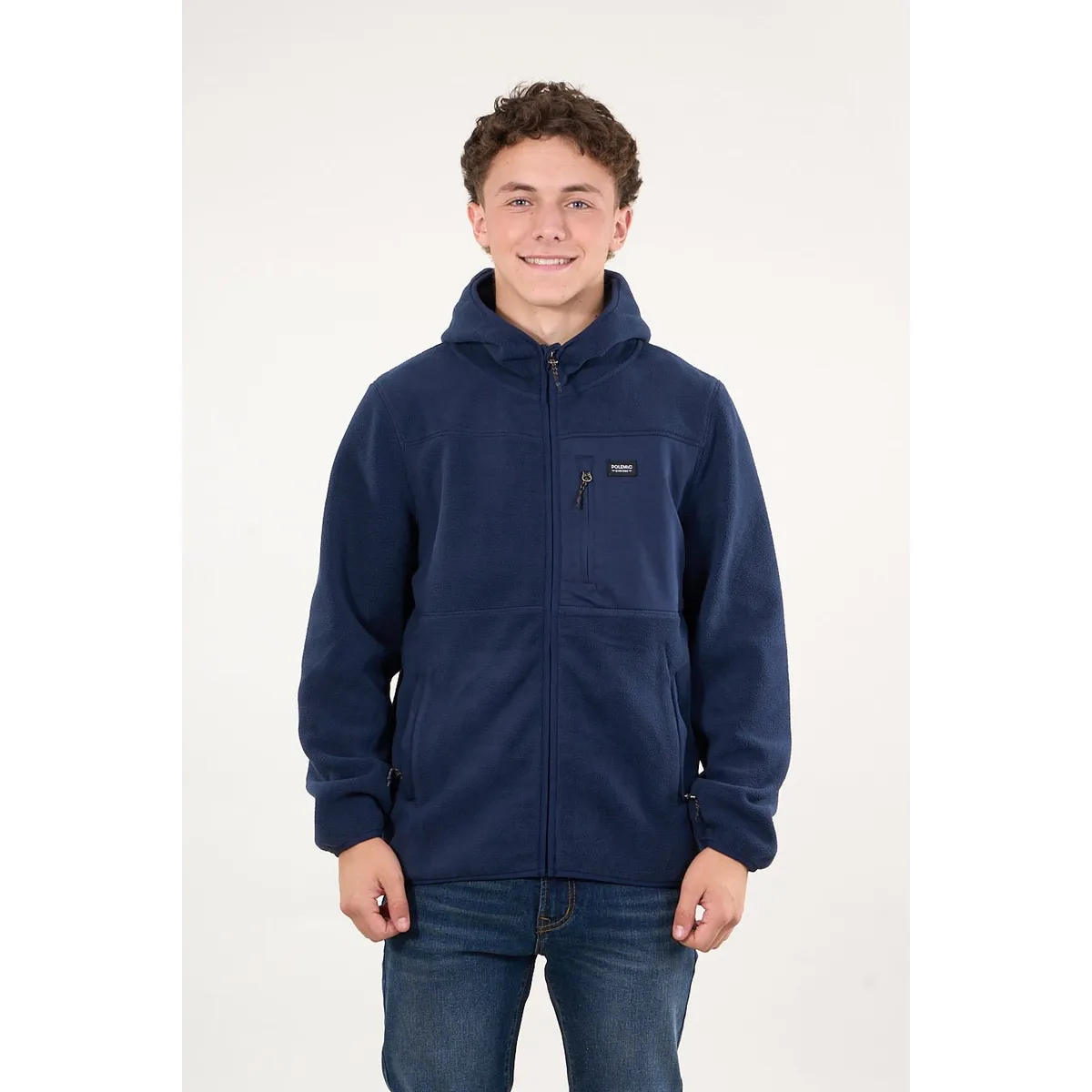 POLEMIC - Poleron Micropolar Full Zipper y gorro Azul wi8306 Polemic