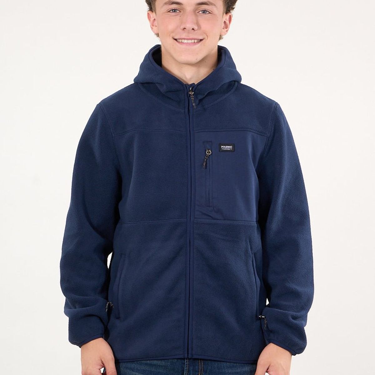 POLEMIC - Poleron Micropolar Full Zipper y gorro Azul wi8306 Polemic