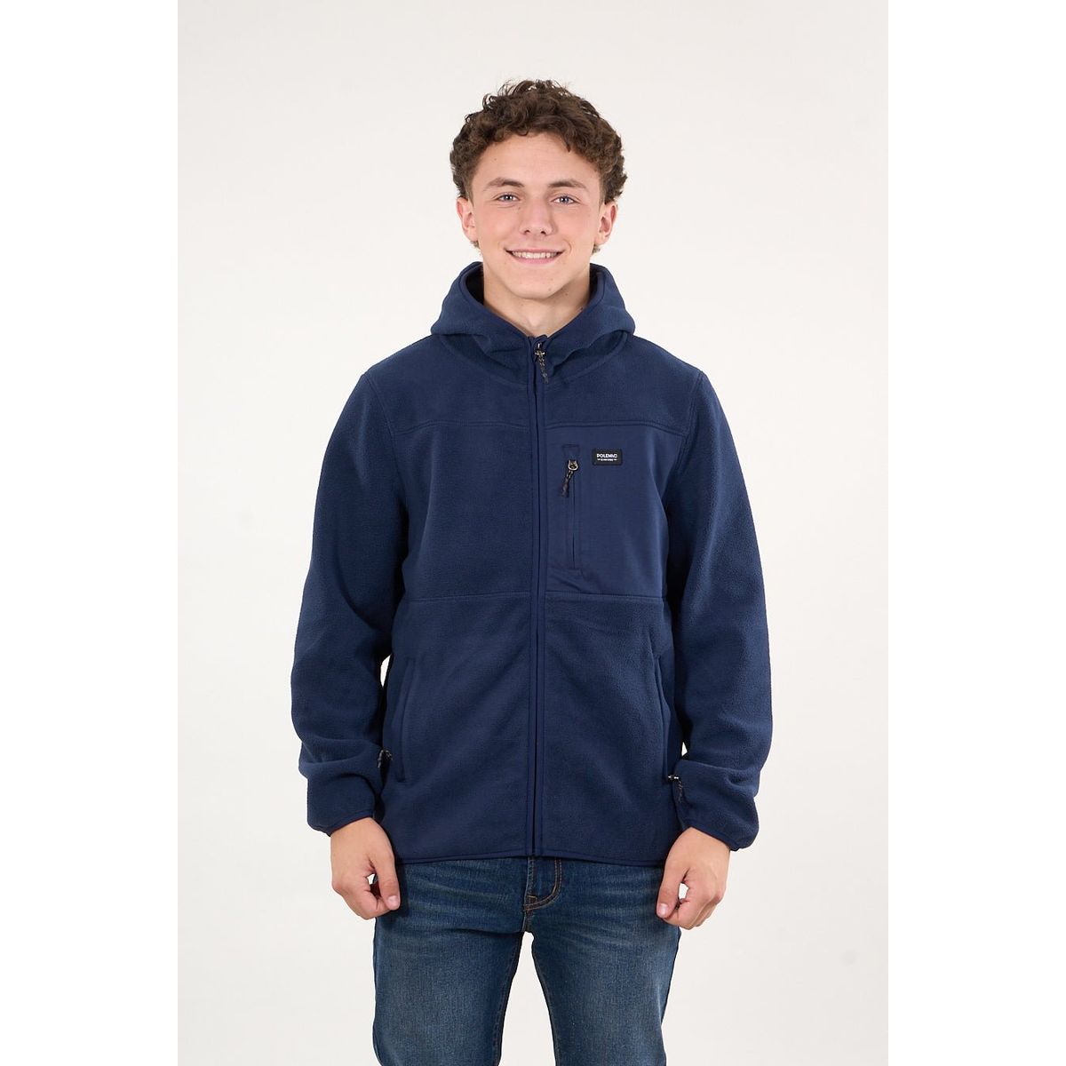 POLEMIC - Poleron Micropolar Full Zipper y gorro Azul wi8306 Polemic