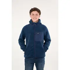 POLEMIC - Poleron Micropolar Full Zipper y gorro Azul wi8308