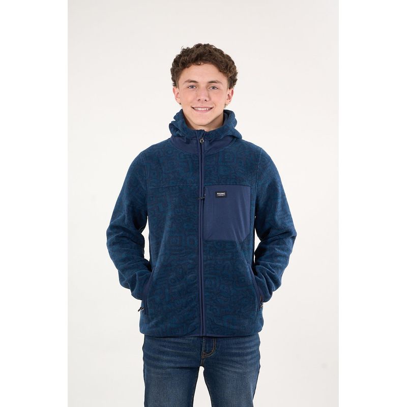 POLEMIC - Poleron Micropolar Full Zipper y gorro Azul wi8308 Polemic