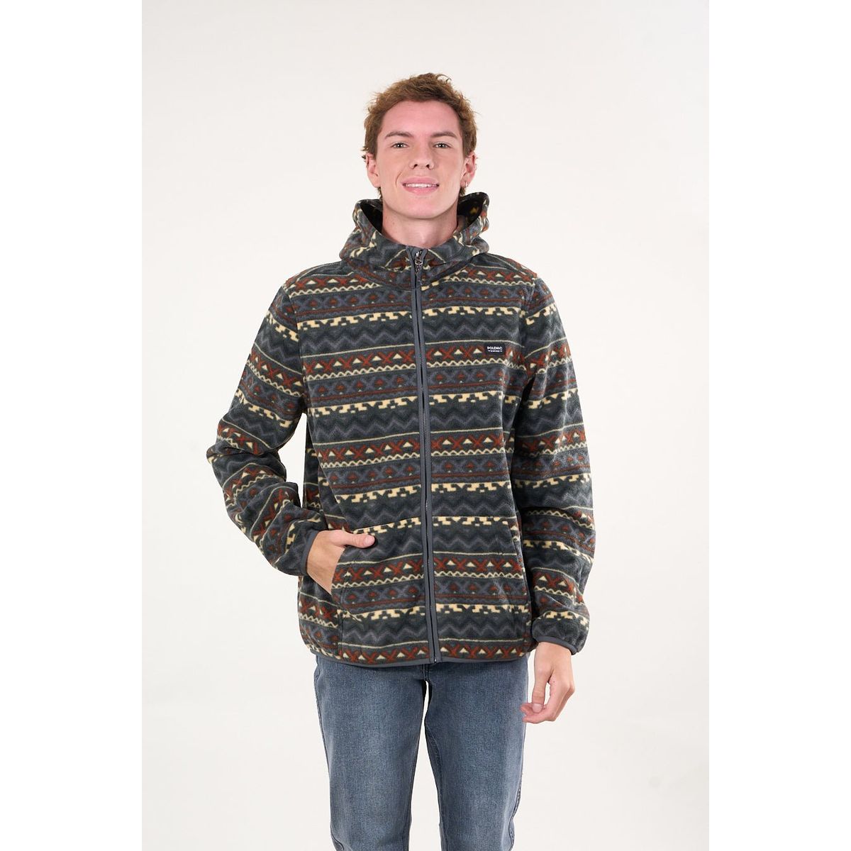 POLEMIC - Poleron Micropolar cierre y gorro Gris wi8309 Polemic.