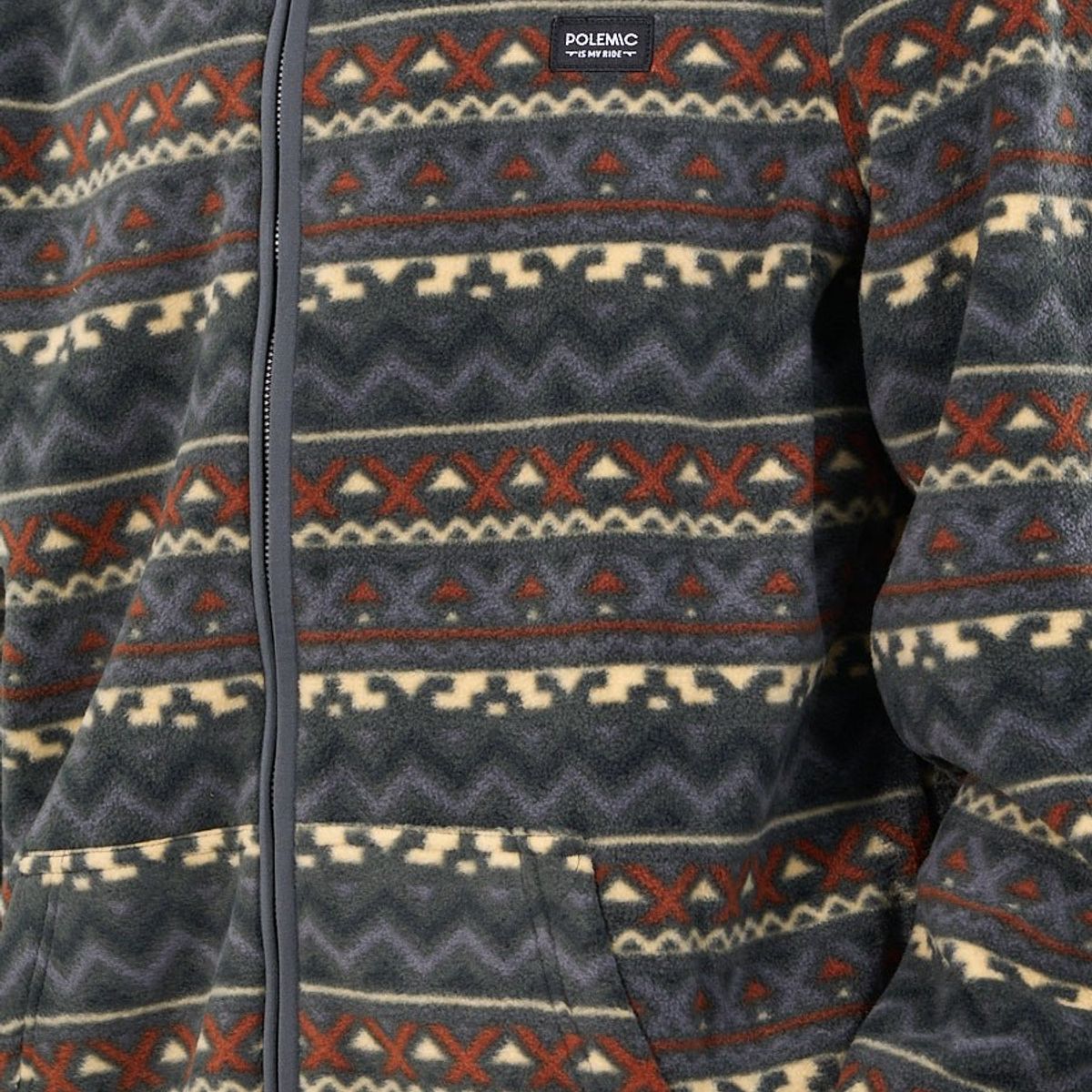 POLEMIC - Poleron Micropolar cierre y gorro Gris wi8309 Polemic.