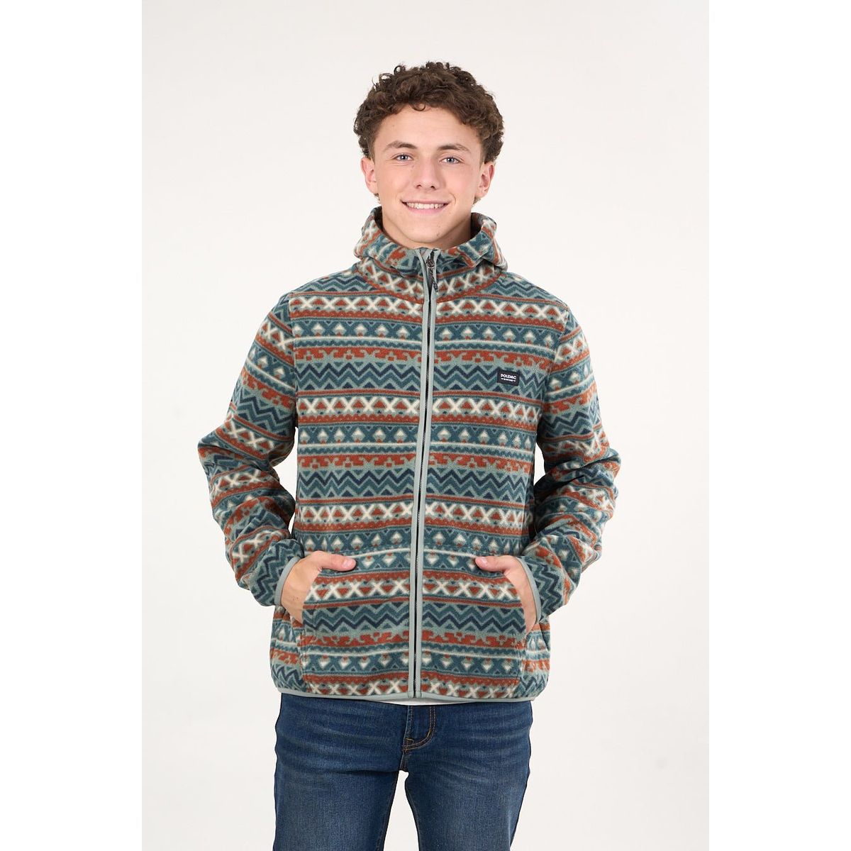 POLEMIC - Poleron Micropolar cierre y gorro Verde Oliva wi8309 Polemic