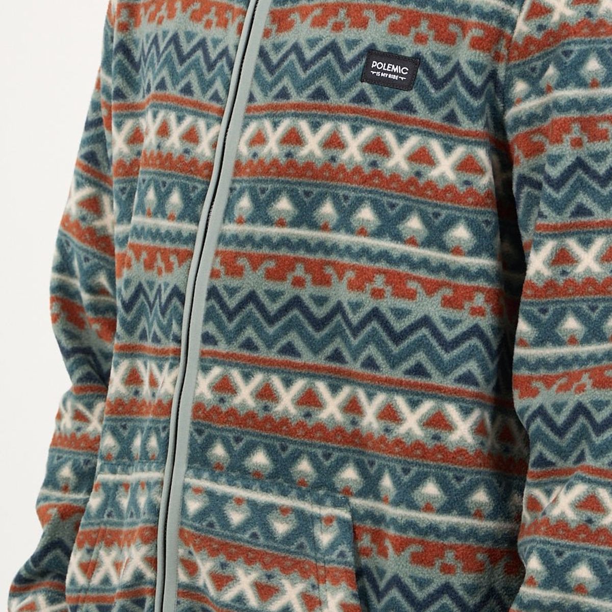 POLEMIC - Poleron Micropolar cierre y gorro Verde Oliva wi8309 Polemic