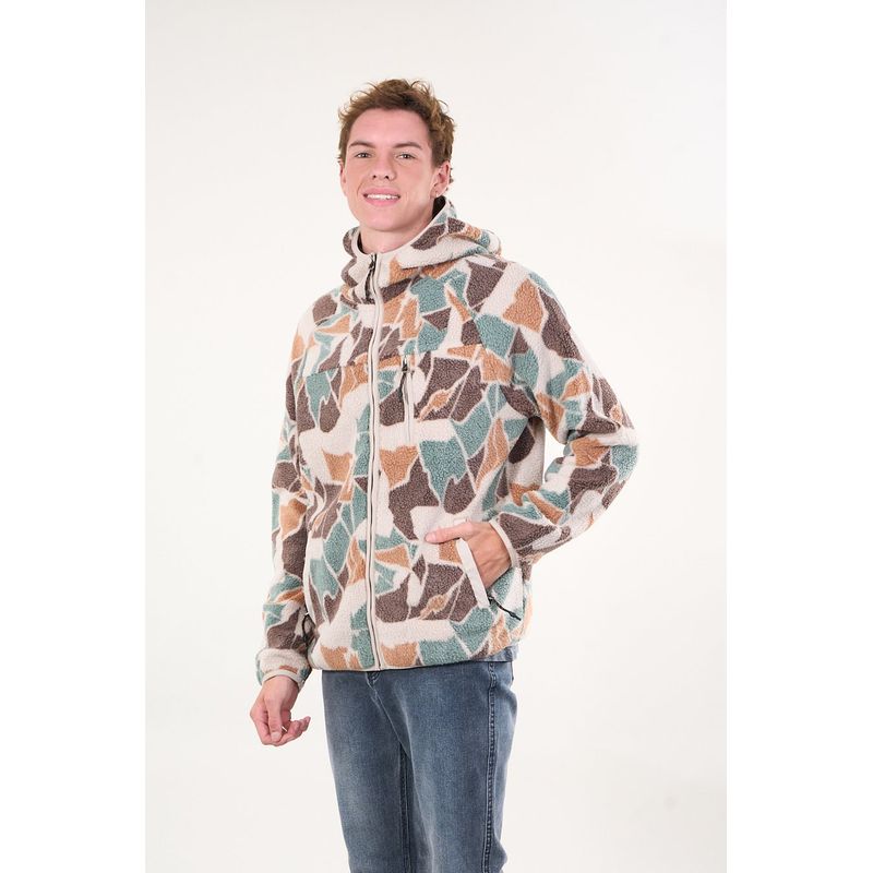 POLEMIC - Poleron Mini sherpa full cierre y gorro Crudo wi8312 Polemic