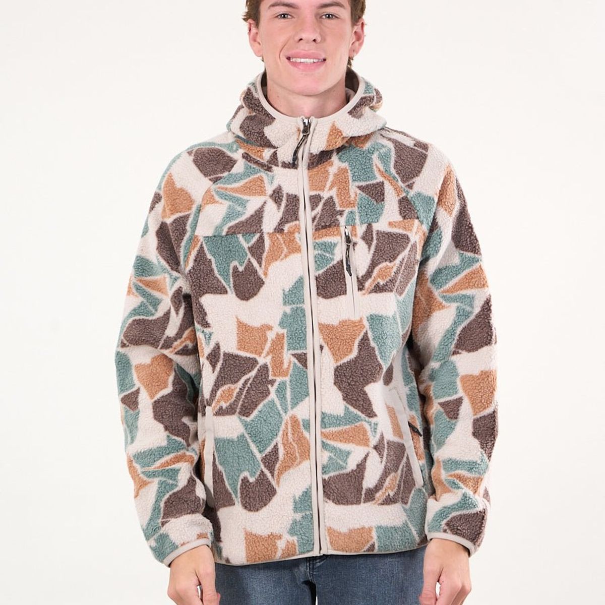 POLEMIC - Poleron Mini sherpa full cierre y gorro Crudo wi8312 Polemic