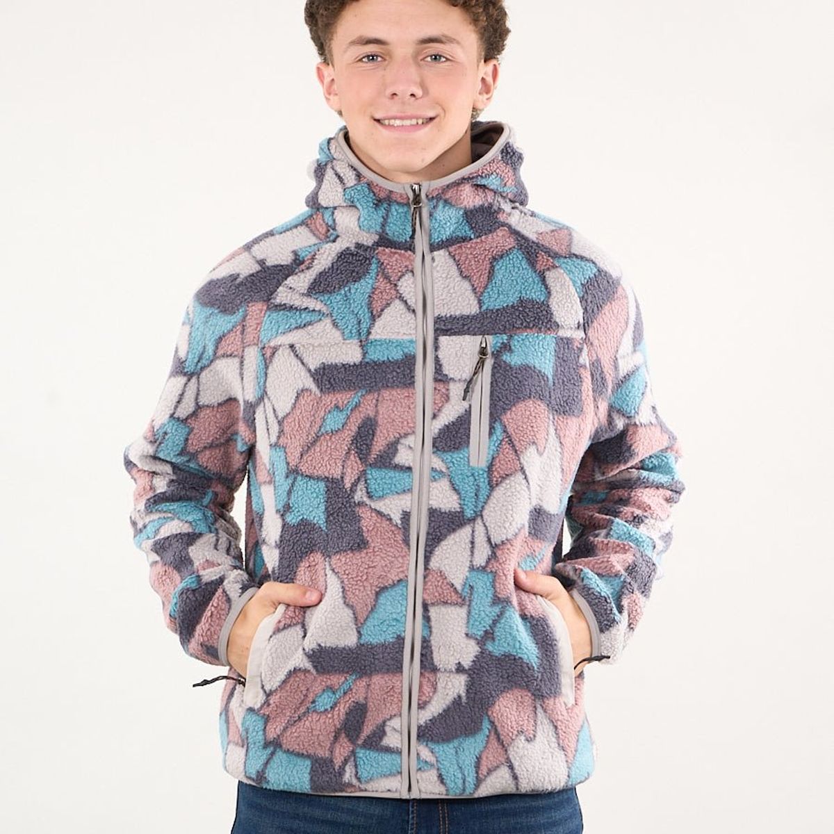 POLEMIC - Poleron Mini sherpa full cierre y gorro Azul wi8312 Polemic.