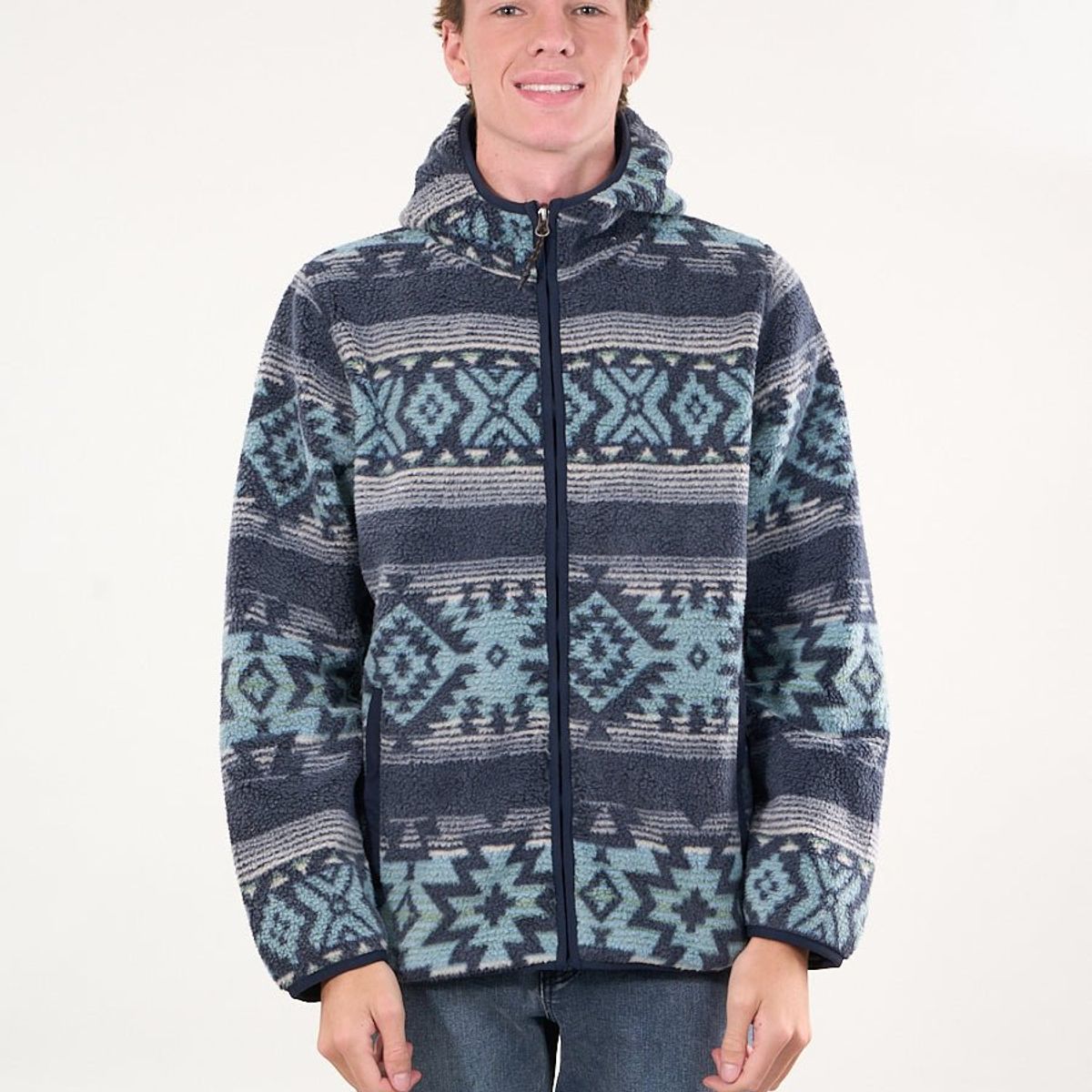 POLEMIC - Poleron Mini sherpa full cierre y gorro Azul wi8313 Polemic