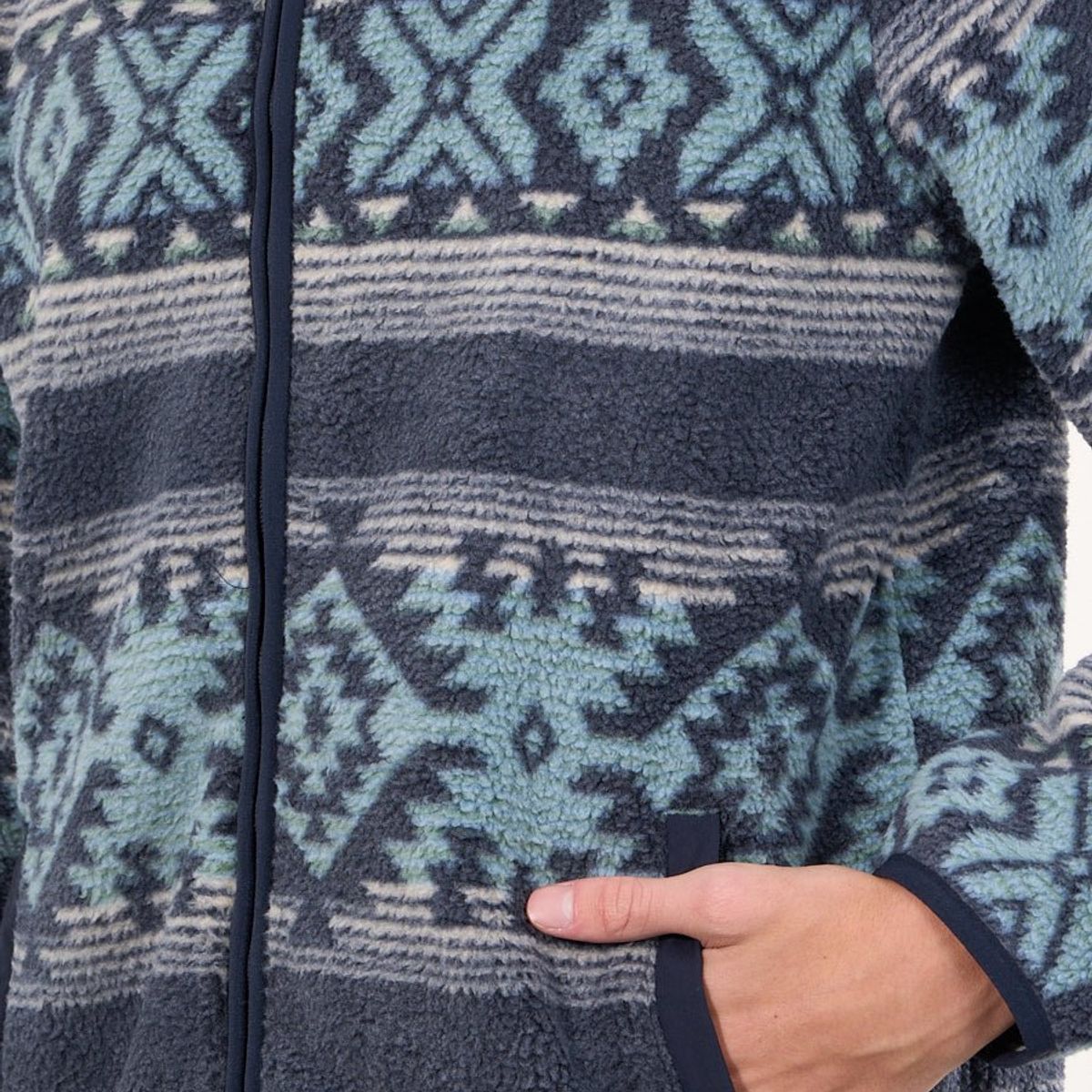 POLEMIC - Poleron Mini sherpa full cierre y gorro Azul wi8313 Polemic