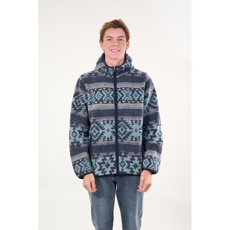 POLEMIC - Poleron Mini sherpa full cierre y gorro Azul wi8313 Polemic