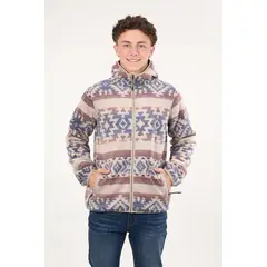 POLEMIC - Poleron Mini sherpa full cierre y gorro Crudo wi8313