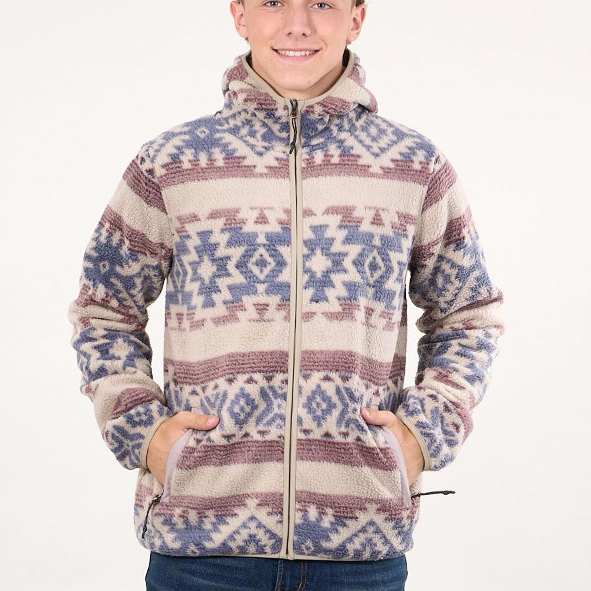 POLEMIC - Poleron Mini sherpa full cierre y gorro Crudo wi8313 Polemic