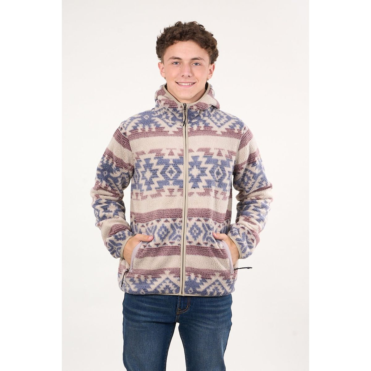 POLEMIC - Poleron Mini sherpa full cierre y gorro Crudo wi8313 Polemic