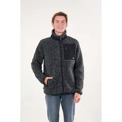 POLEMIC - Poleron Polar Sherpa Bonded con cierre Negro wi8316