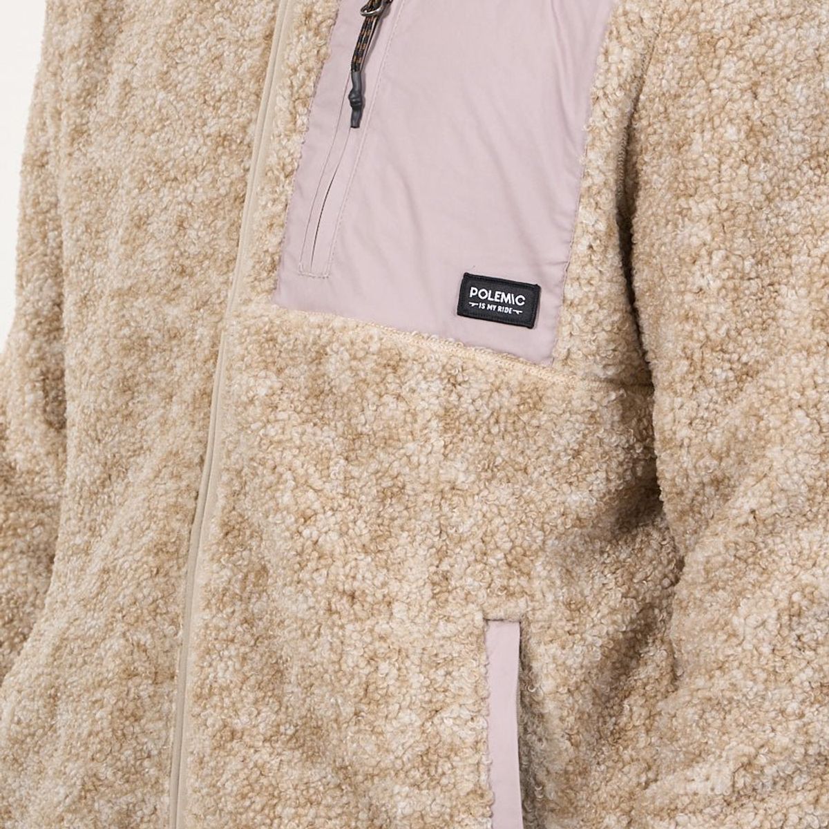 POLEMIC - Poleron Polar Sherpa Bonded con cierre Beige wi8316 Polemic