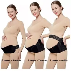 GENERICO - Faja Maternal Soporte Prenatal Embarazada Fajas 3 Etapas Negro XXL