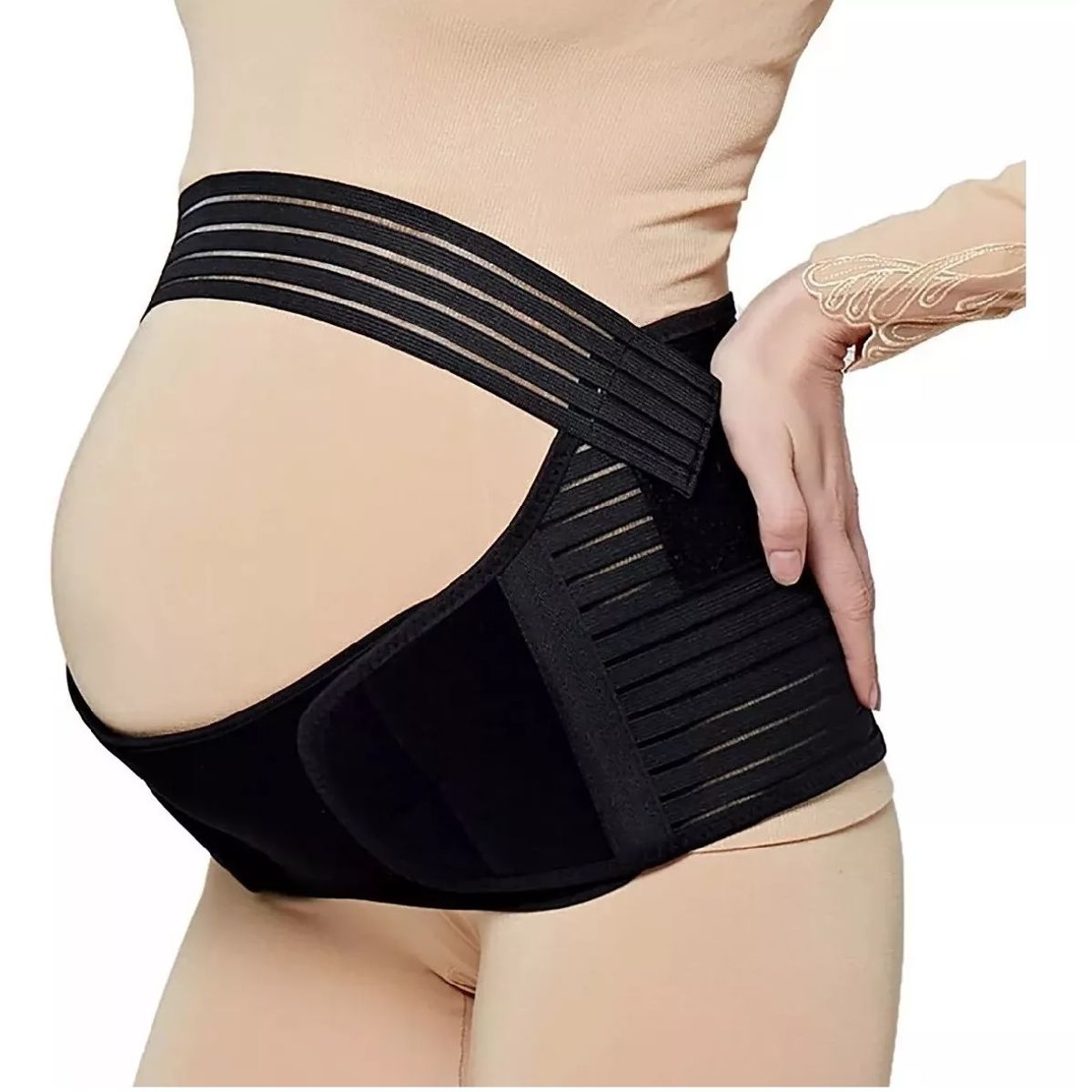 GENERICO - Faja Maternal Soporte Prenatal Embarazada Fajas 3 Etapas Negro XXL