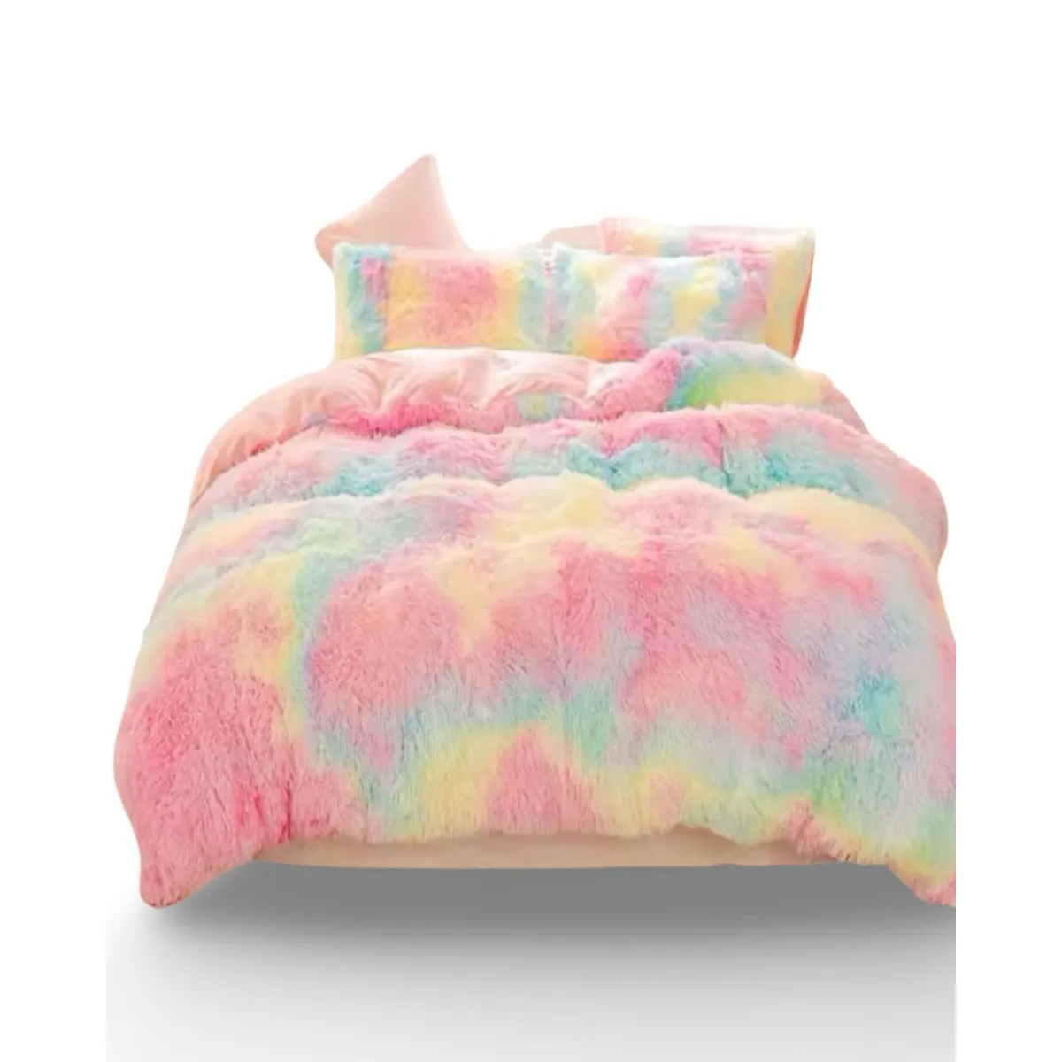 GENERICO - PLUMON CHIPORRO PELUDO 2 PLAZAS MULTICOLOR.