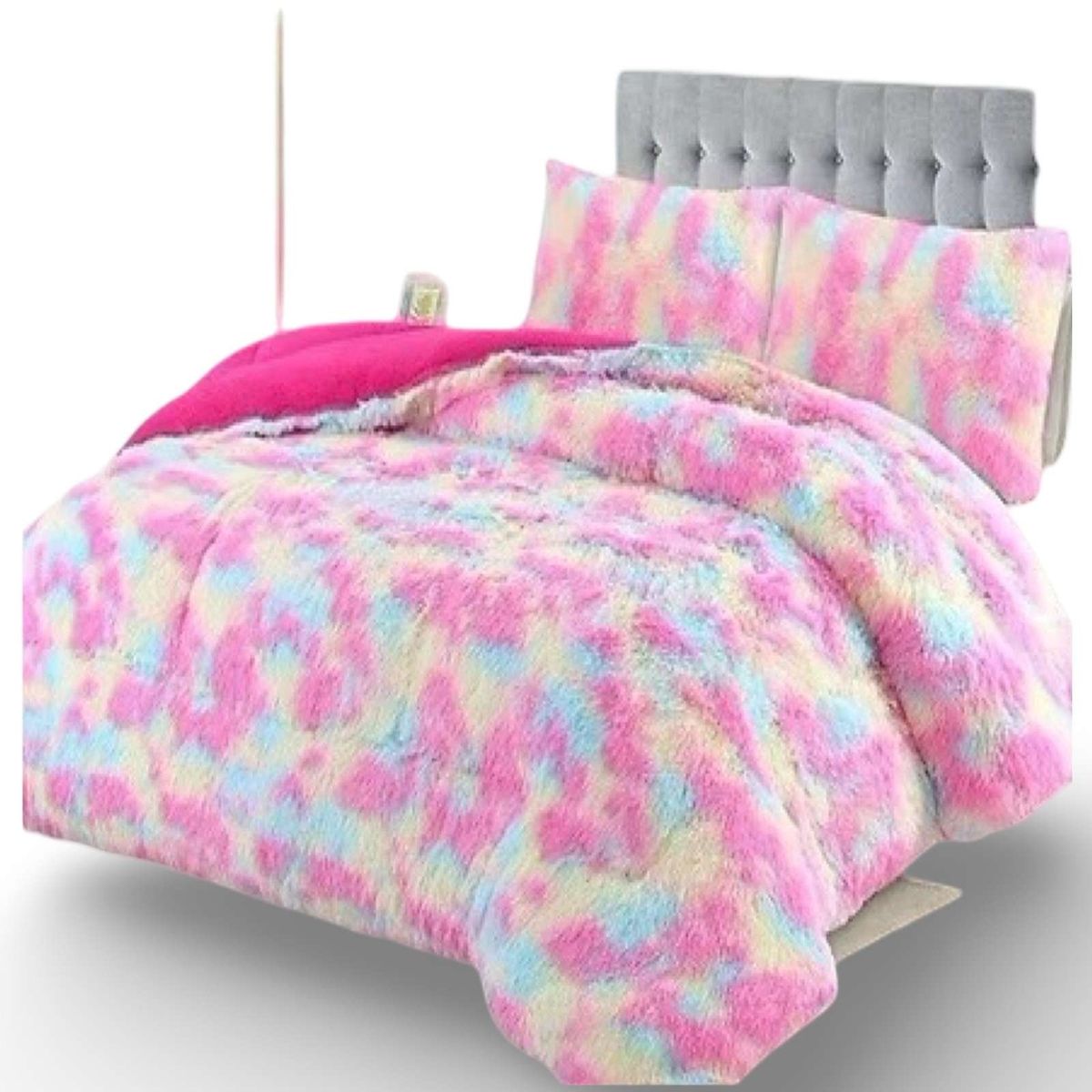 GENERICO - PLUMON CHIPORRO PELUDO 2 PLAZAS MULTICOLOR.