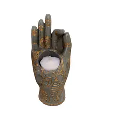 GENERICO - Mano Buda - Candelabro Porta Vela Cemento Decorativo