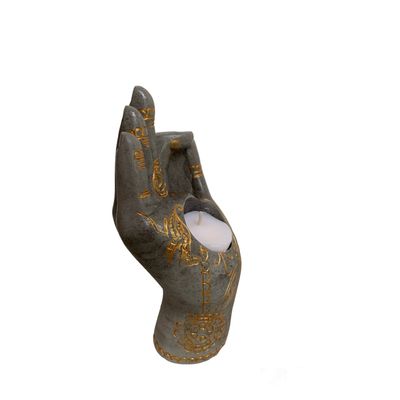 Imagen 2 del producto Mano Buda - Candelabro Porta Vela Cemento Decorativo